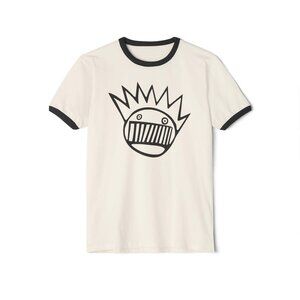 Ween Band Boognish Logo Ringer T-Shirt, Cream, Unisex Size M, New
